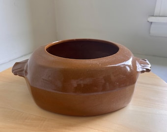 Vintage Frankoma low planter succulent planter brown