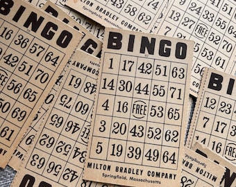 Vintage Bingo Cards Set of 25  Milton Bradley Game
