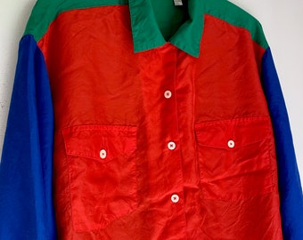 Vintage Esprit ladies shirt big shirt red blue and green