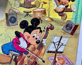 Vintage Mickey Mouse Walt Disney Roller Coaster Puzzle, Vintage