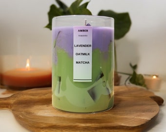 Lavender Oatmilk Matcha Soy Candle | 16 Oz Viral Drink