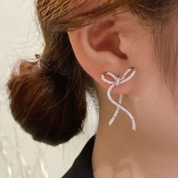 Pink Bow Pearl Earrings For Women - Dainty Ribbon Design Jewelry Gift