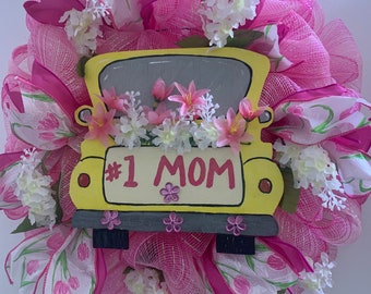 Moms Day  Mesh Door Wreath New Handmade Mother’s Day/birthday