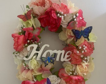 Flower Grapevine Wreath New Handmade