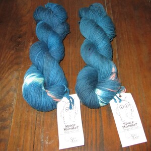 Space Cadet/Space Monster Cressida 100% Superwash Merino Worsted Weight Yarn in the Color: Sound (B3)