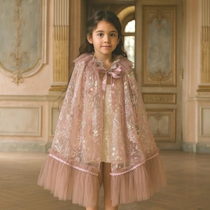 PRINCESS CAPE, kids dress up cape,sparkle cape, sequin & tulle cape, fairy cape,  dress ups for little girls, toddler dress ups