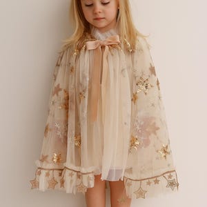 GLITTERY STAR CAPE, kids dress up cape,sparkle cape, sequin & tulle cape, fairy cape,  dress ups for little girls, toddler dress ups