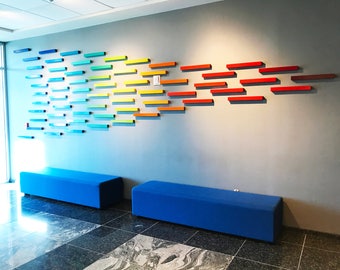 Large Wall Art Installation | Commercial Art | Branding Art | Wall Sculpture | 3D Wall Art | Corporate Art | Rosemary Pierce Modern Art