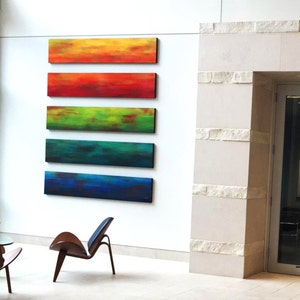Large Wall Art | Original Abstract Wall Sculpture | OMBRE Wall Sculpture | Painted Wood Panels | Corporate Art | Lobby Art | Modern Wall Art