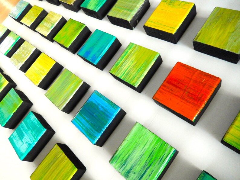 Wood Wall Art Painting on Wood Modern Art Colorful Art Etsy