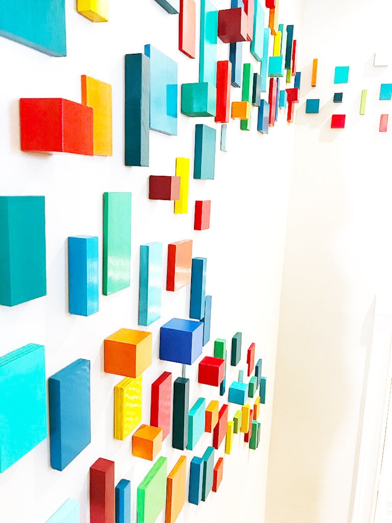Art Installation 3D Wall Sculpture Colorful Wall Art Etsy