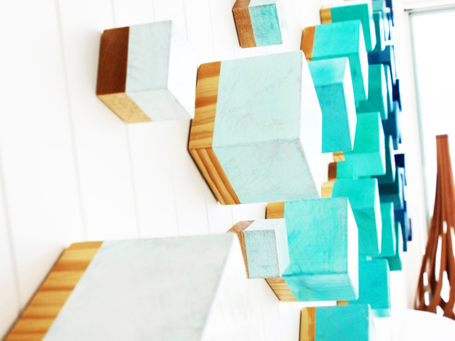 3D Art Cubes Wall Sculpture Installation Art Wood Wall - Etsy