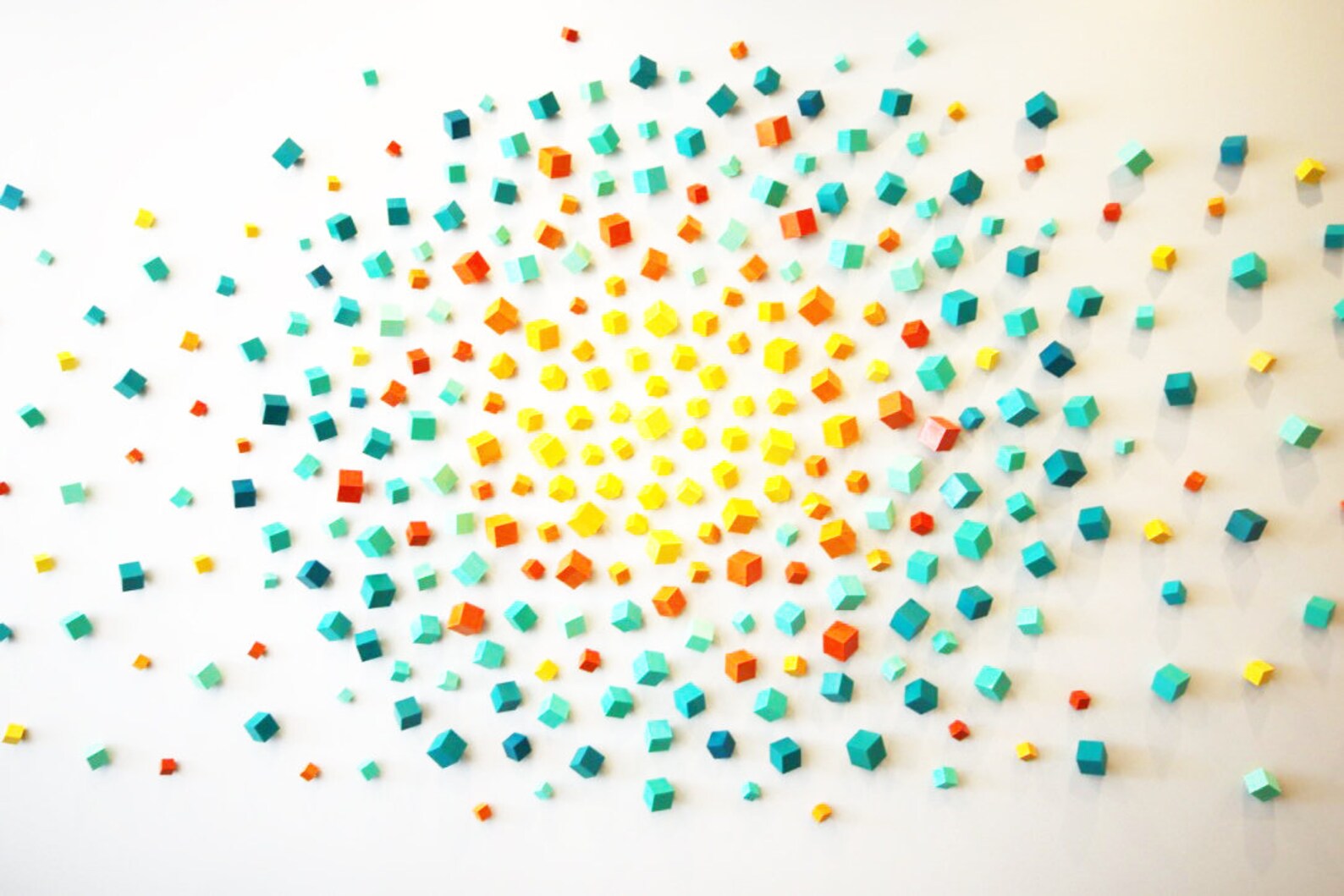 3D Wall Art Installation | Cubes | Commercial Art | Lobby Art | Wood ...