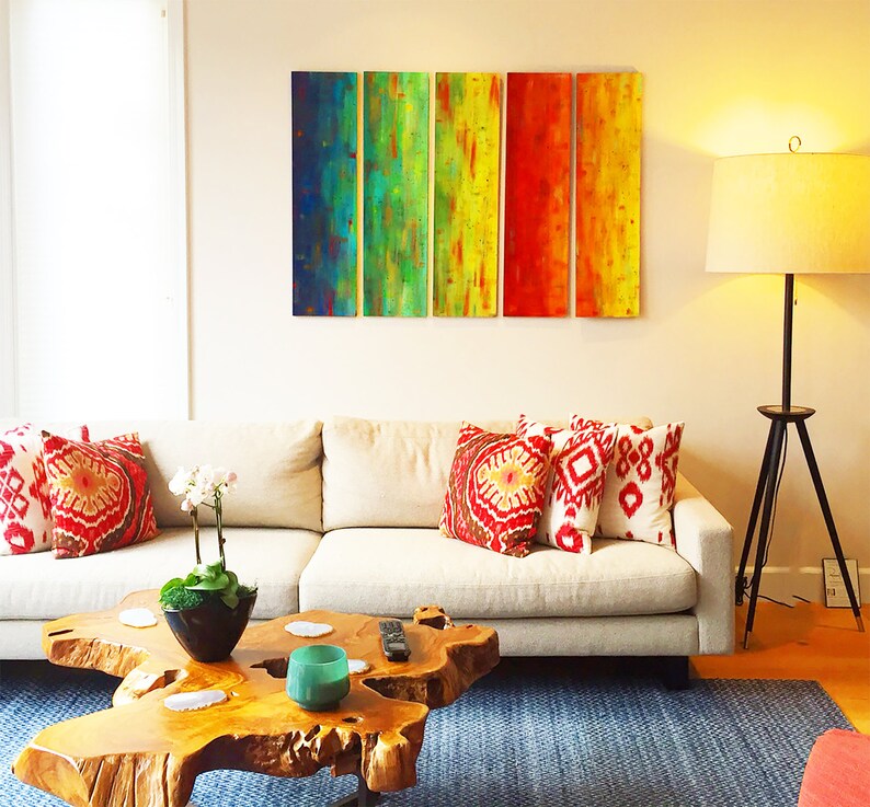 Ombre Painting Wood Wall Art Wall Sculpture Modern Wall Etsy