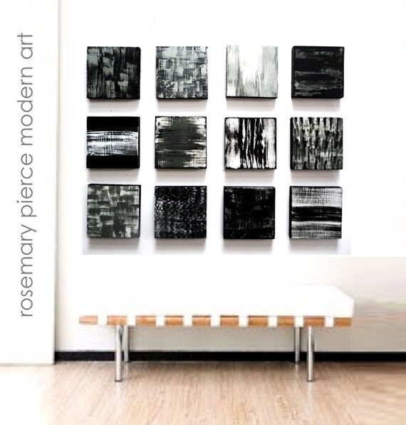Modern Wall Art Black and White Art Wood Art Wood Wall Etsy