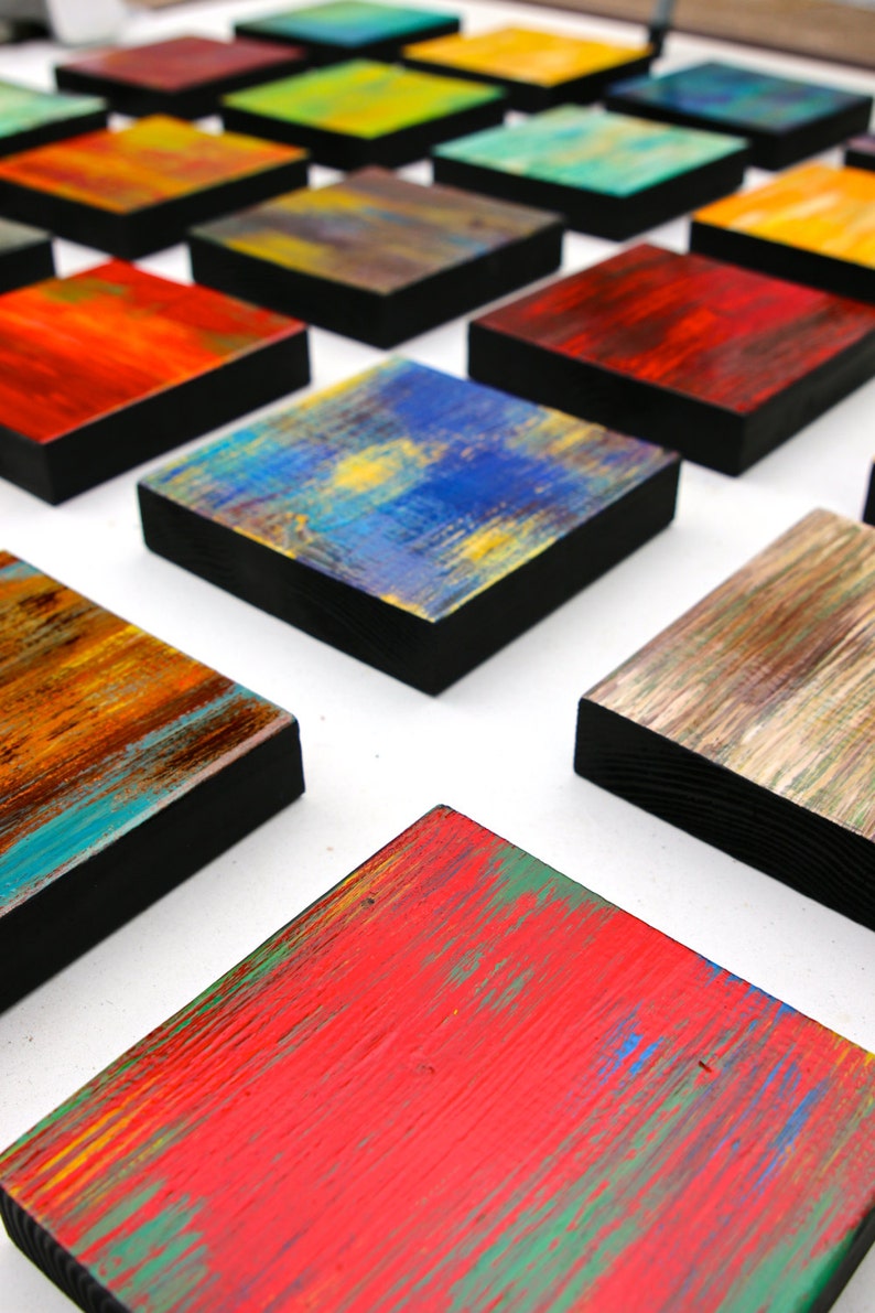 Wood Wall Art Original Abstract Painted Wood Wall Sculpture Etsy