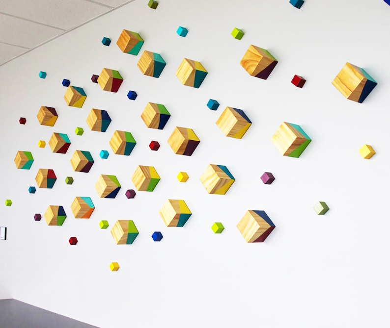 3d Wall Art Cubes Art Wall Decor Wood Wall Sculpture Etsy