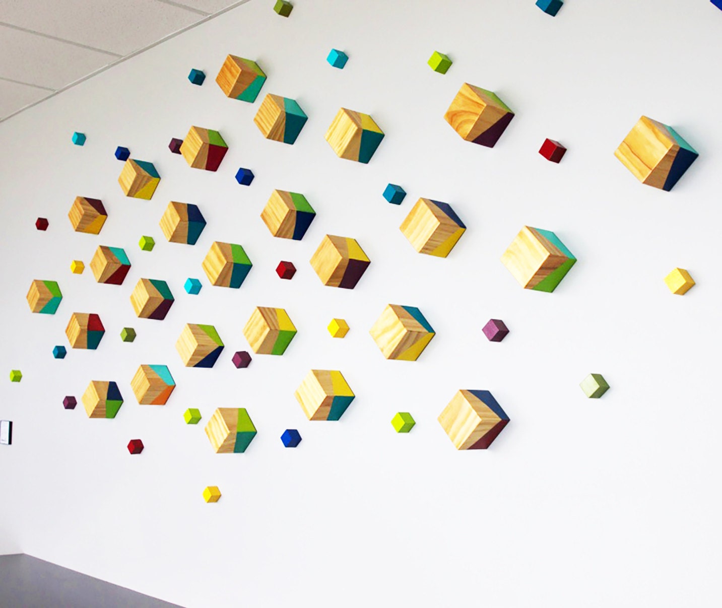 3d Wall Art Cubes Art Wall Decor Wood Wall Sculpture Etsy