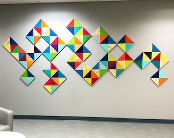 Wood Wall Art Sculpture | Office Art | Large Wall Art | Geometric Wall Hanging | Original Art | Modern Art | Wood Wall Sculpture