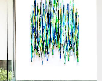 Wood Wall Sculpture | Painted Wood Art | Modern Wall Decor | Art Installation | Original Art | Rosemary Pierce Modern Art | sku#LE33004