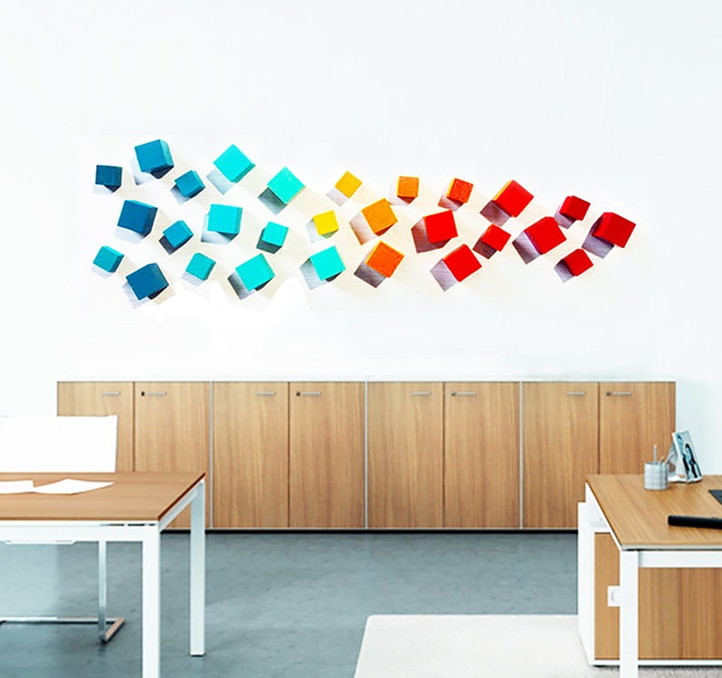 3d Wall Sculpture Cubes 3 D Modern Art Image 0