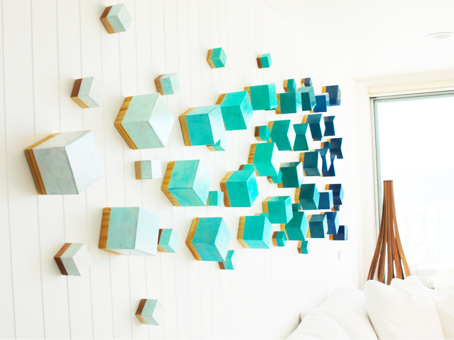 3D Art Cubes Wall Sculpture Installation Art Wood Wall - Etsy