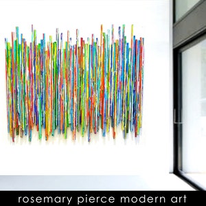 Large Wall Sculpture | Abstract Painted Mixed Media Wall Art | Custom Original Art Installation | Rosemary Pierce Modern Art | sku#LE33002