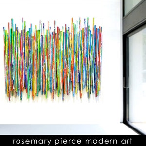 Large Wall Sculpture Abstract Painted Mixed Media Wall Art Custom Original Art Installation Rosemary Pierce Modern Art skuLE33002 image 1