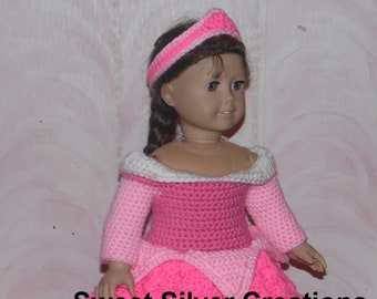 Sleeping Beauty style CROCHET PATTERN for dolls like the 18 inch American Girl doll