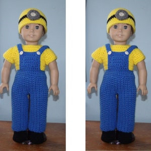 Minion inspired CROCHET PATTERN for dolls like the 18 inch American Girl doll