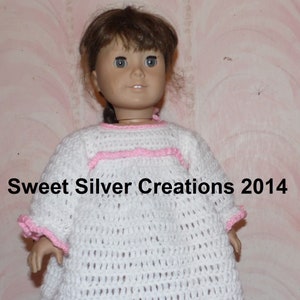 Nightgown with bunny slippers CROCHET PATTERN for dolls like the 18 inch American Girl doll