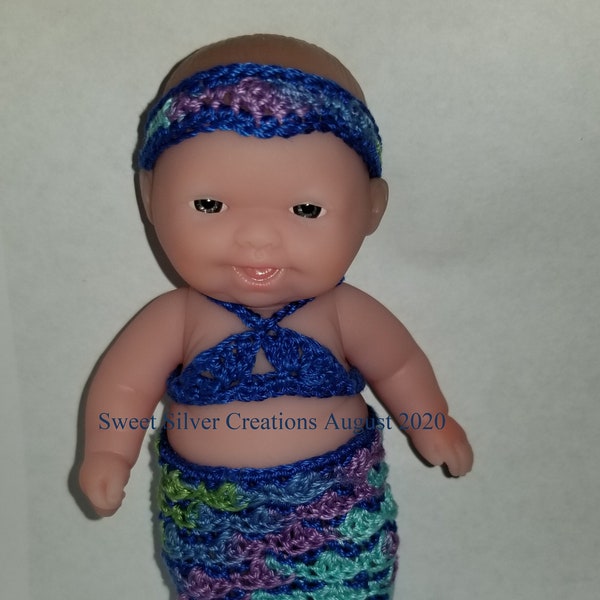 Crochet Pattern - 5.5 inch Berenguer/Lots to love/Itsy Bitsy Baby Mermaid