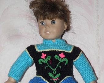 MOTIF AU CROCHET inspiré d'Anna pour des poupées comme la poupée American Girl de 18 pouces