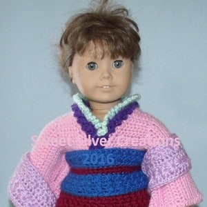 Mulan inspired CROCHET PATTERN for dolls like the 18 inch American Girl doll