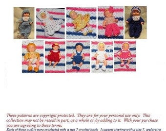 Crochet Pattern - 2.5 inch Krissy doll set 1