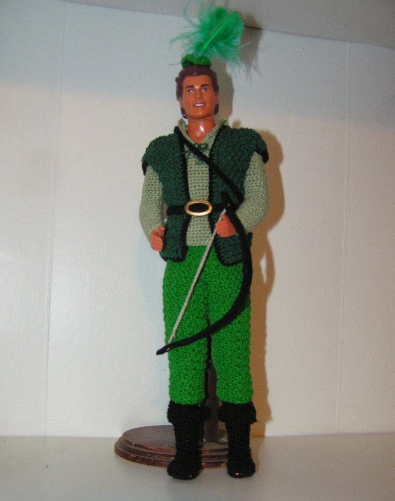 Crochet Pattern Ken Robin Hood Etsy 