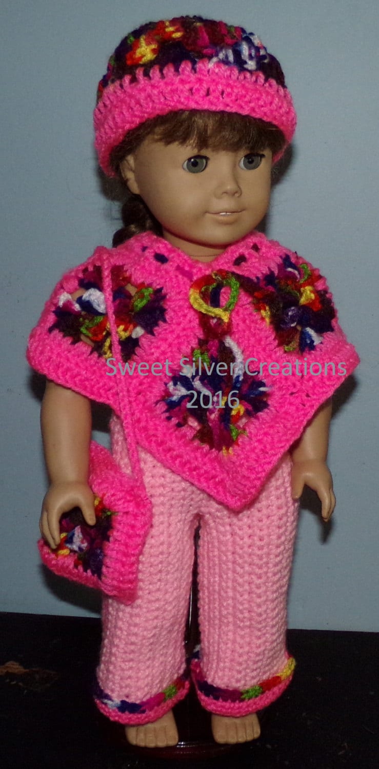 30 American Girl Crochet Patterns for Dresses, Accessories, and Giftable Doll Looks 11 Poncho Outfit Set