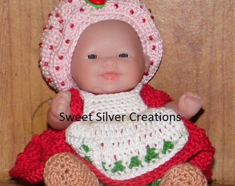 Crochet Pattern - 5.5 inch Berenguer/Lots to love/Itsy Bitsy Baby Strawberry Shortcake