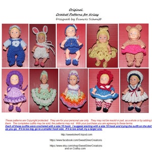 Crochet Pattern - 2.5 inch Krissy doll set 3