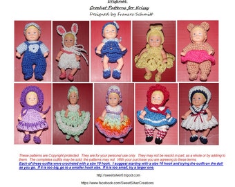 Crochet Pattern - 2.5 inch Krissy doll set 3