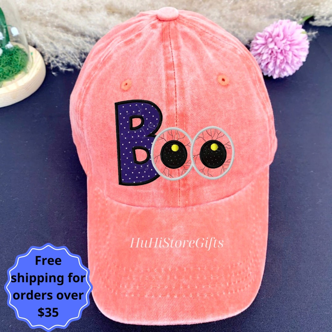 Boo Hat Spooky Boo Halloween Cap-personalized Halloween Boo Embroidered Cap ...