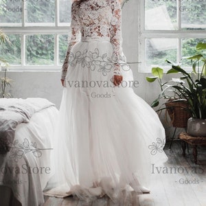 Ivory Tulle Skirt Long Tulle Skirt Women Bridal Tutus Skirt Ivory Wedding  Bridal Skirt Long Tulle Skirt Maxi Women Skirt - Etsy