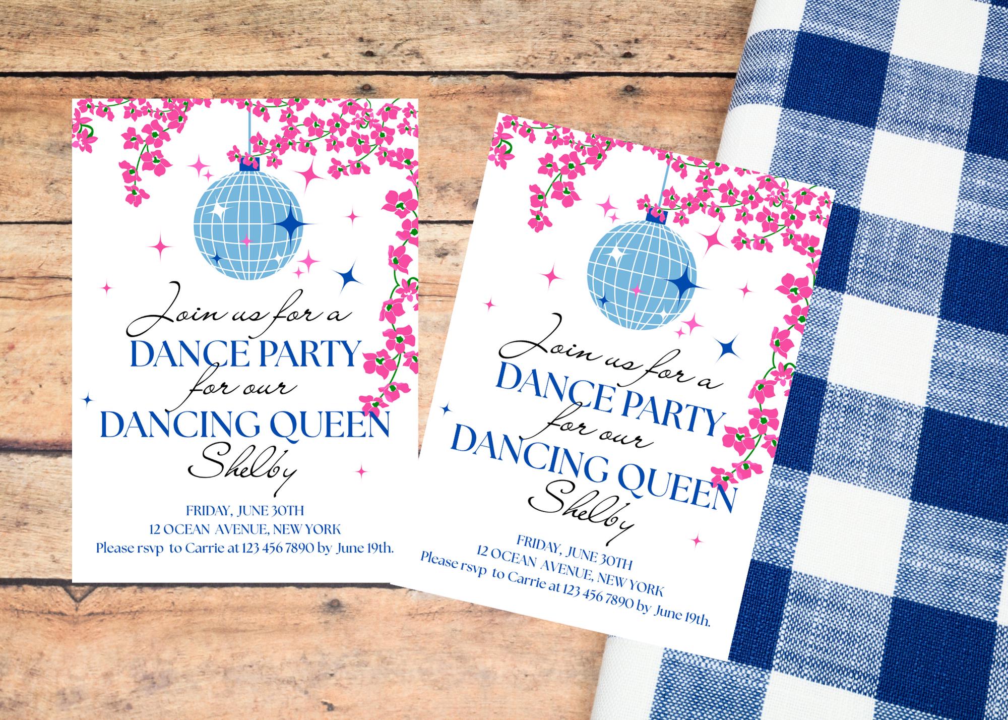 Dance Party Invitation, Editable Template, Birthday Party Invite ...