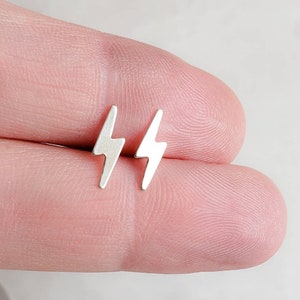 Lightning Bolt Studs • Silver Lightning Bolts • Tiny Silver Studs • Thunderbolt Earrings • Lightning Earrings • Gift For Her • Dainty Studs