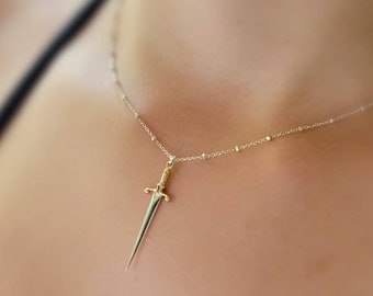 Dagger Necklace • Edgy Jewelry • Layering Necklace • Goth Style • Knife Charm • Badass Style • Sword Charm • Layering Necklace