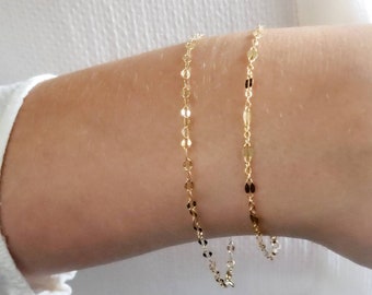 Delicate Gold Bracelet • Two Sizes • Dainty Lace Chain • Gift For Her • Essential Chain Bracelet • Must Have Gold Bracelet • Layering Style