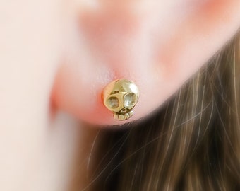 Mini Skull Studs • Tiny Silver Skulls • Gold Skull Studs • Best Friend Gift • Little Calaveras Studs • Dainty Skull Earrings • Petite Studs