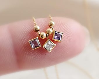 Mother's Necklace • Birthstone Charms • Family Jewelry • Personalized Gift For Mom • Dainty Layering Necklace • Keepsake Jewelry