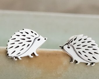 Cute Little Hedgehog Studs • Sterling Silver • Tiny Critter • Gift For Little Girl • Animal Lover • Protection • Talisman • Good Luck