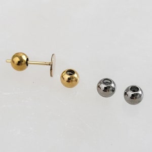 Titanium Push In Ball Backs • Fits 18 Gauge and 20 Gauge Posts • 14k Gold Plated • Silicone Center • Comfort Backs • Ball Back • Add On